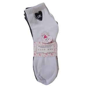 Rae Dunn 6 Pair Cushioned Quarter Socks Hearts Love Valentine's Day NWT